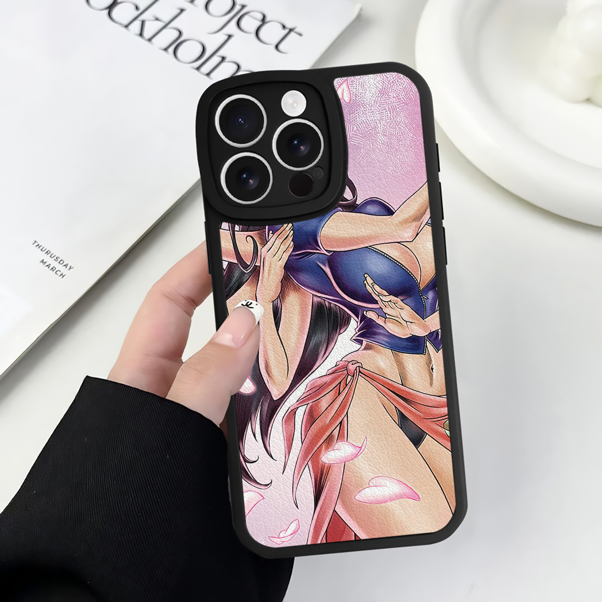 （画像用） ワンピース ONE PIECE 【iPhone 16シリーズ対応】シリコンスマホケース（レザー調） 材質：シリコン